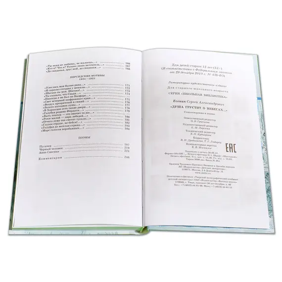 Детская книга "ШБ Есенин. "Душа грустит о небесах"" - 429 руб. Серия: Школьная библиотека, Артикул: 5200162